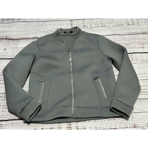 Polo Sport Ralph Lauren Bomber Jacket Zip‎ Up Long Sleeves Pockets Gray Medium